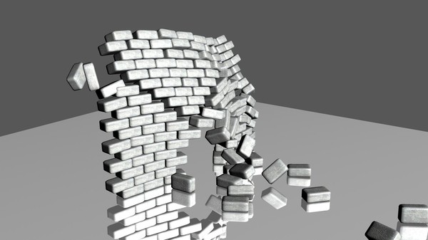 rigged collapsing wall 3d model - Block Wall Collapsing by Game Model Creations